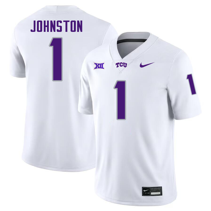 #1 Quentin Johnston TCU Jersey,Texas Christian University Horned Frogs Football Jersey-White